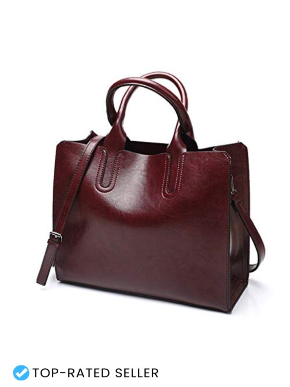 PU Leather Top Handle Tote Bag with Adjustable Strap